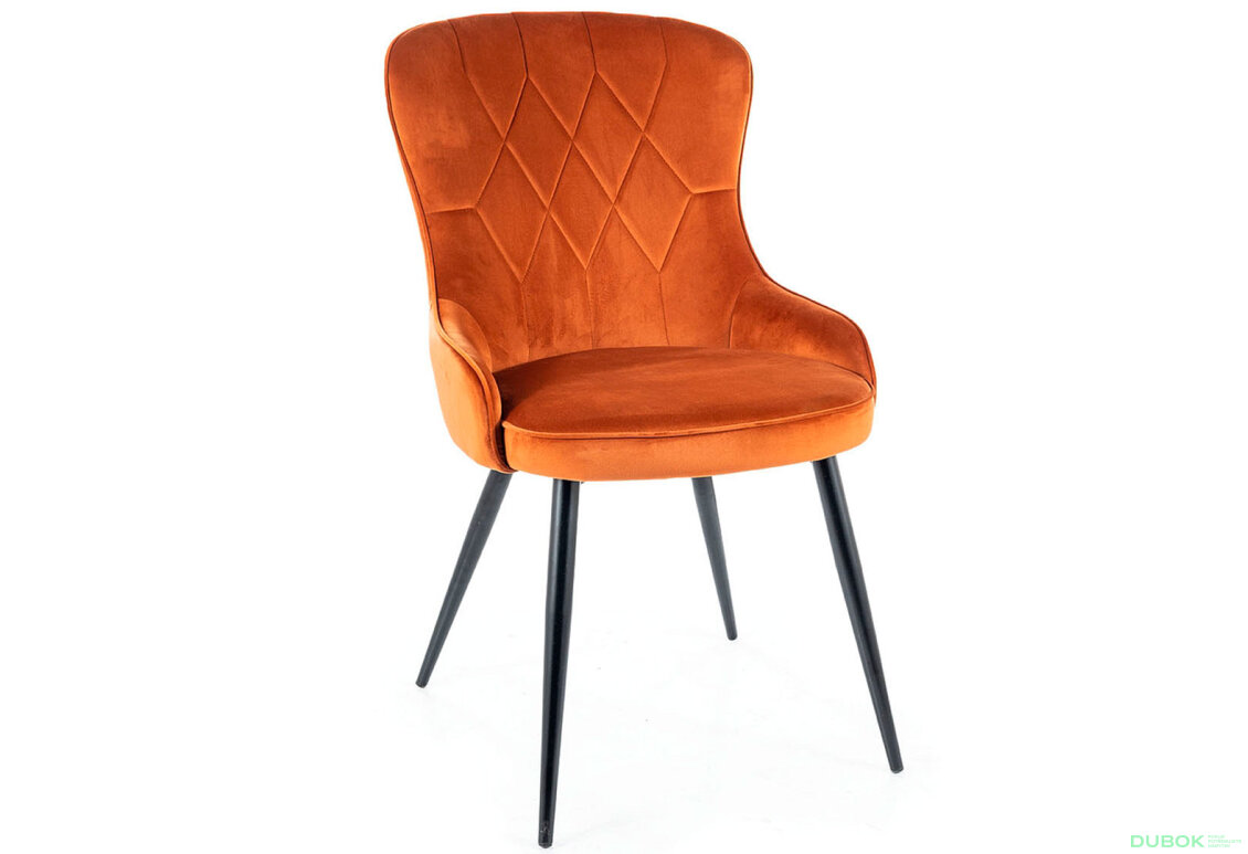 Obrázek 2 - Židle Lotus Velvet skořice Bluvel 4215, kov černá matná