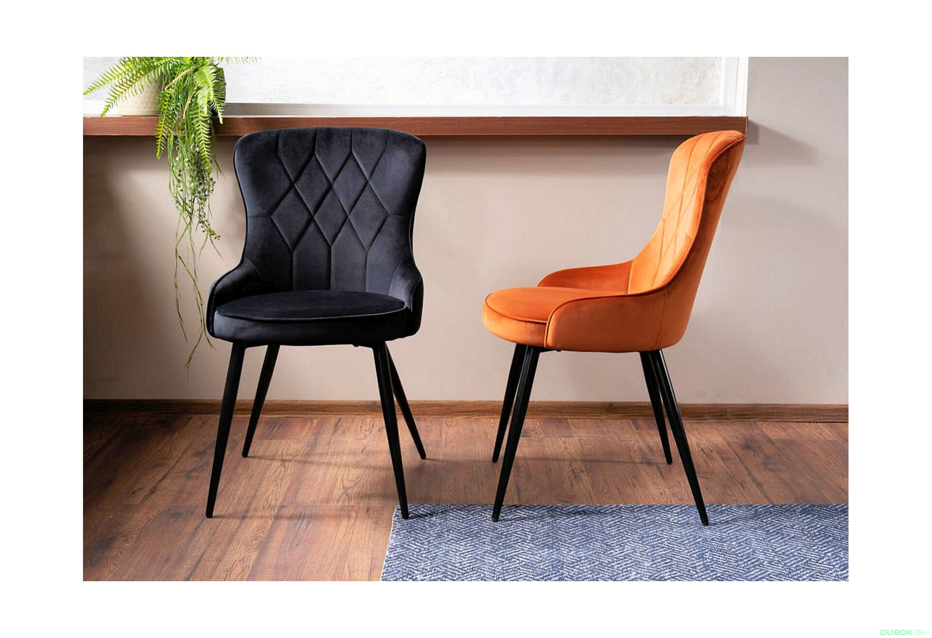 Obrázek 7 - Židle Lotus Velvet skořice Bluvel 4215, kov černá matná