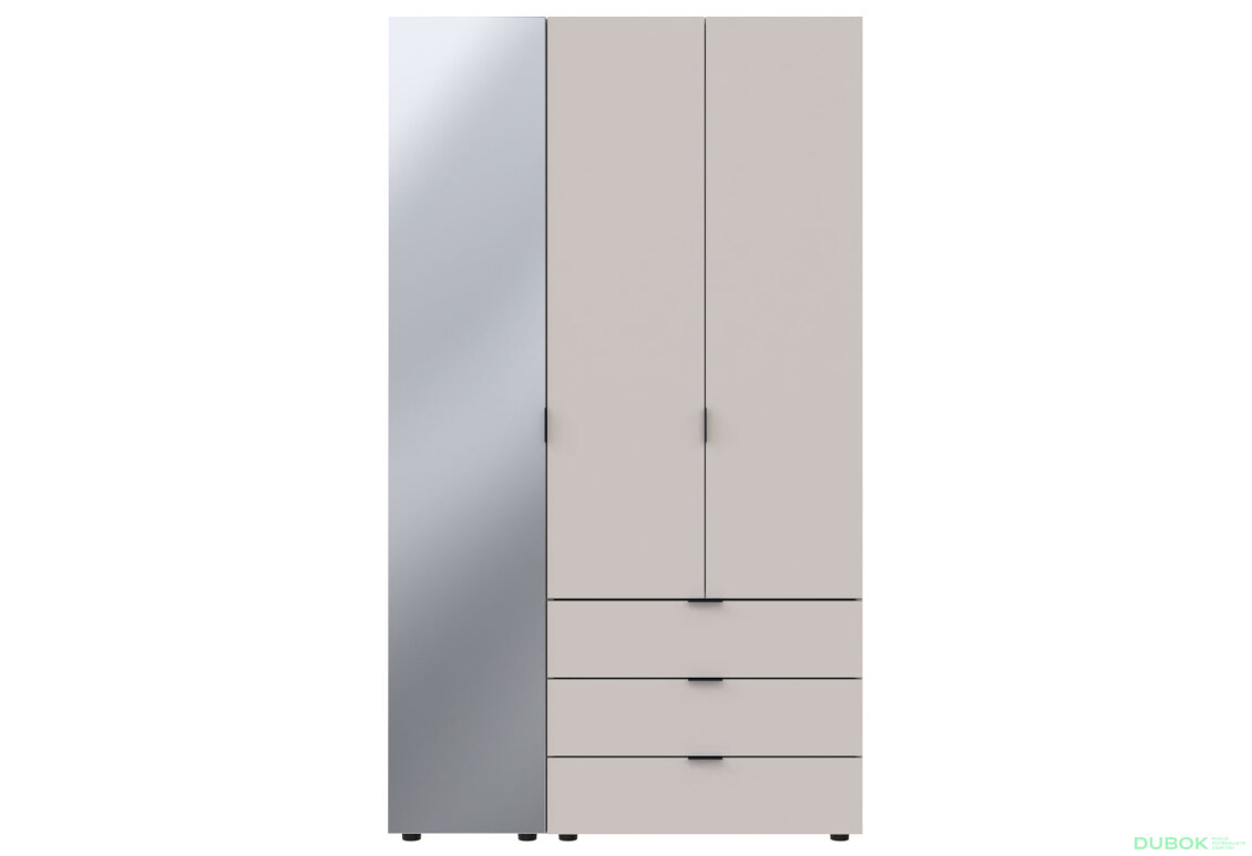 Obrázek 2 - Skříň třídveřová se zrcadlem Gelar 116.5 cm Kašmír