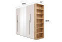 Obrázek 3 - Skříň 6D 260 cm se zrcadlem dub appalačský / kašmír Space