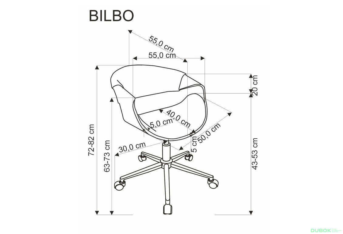 Obrázek 12 - Otočné křeslo Bilbo černý / ořechový
