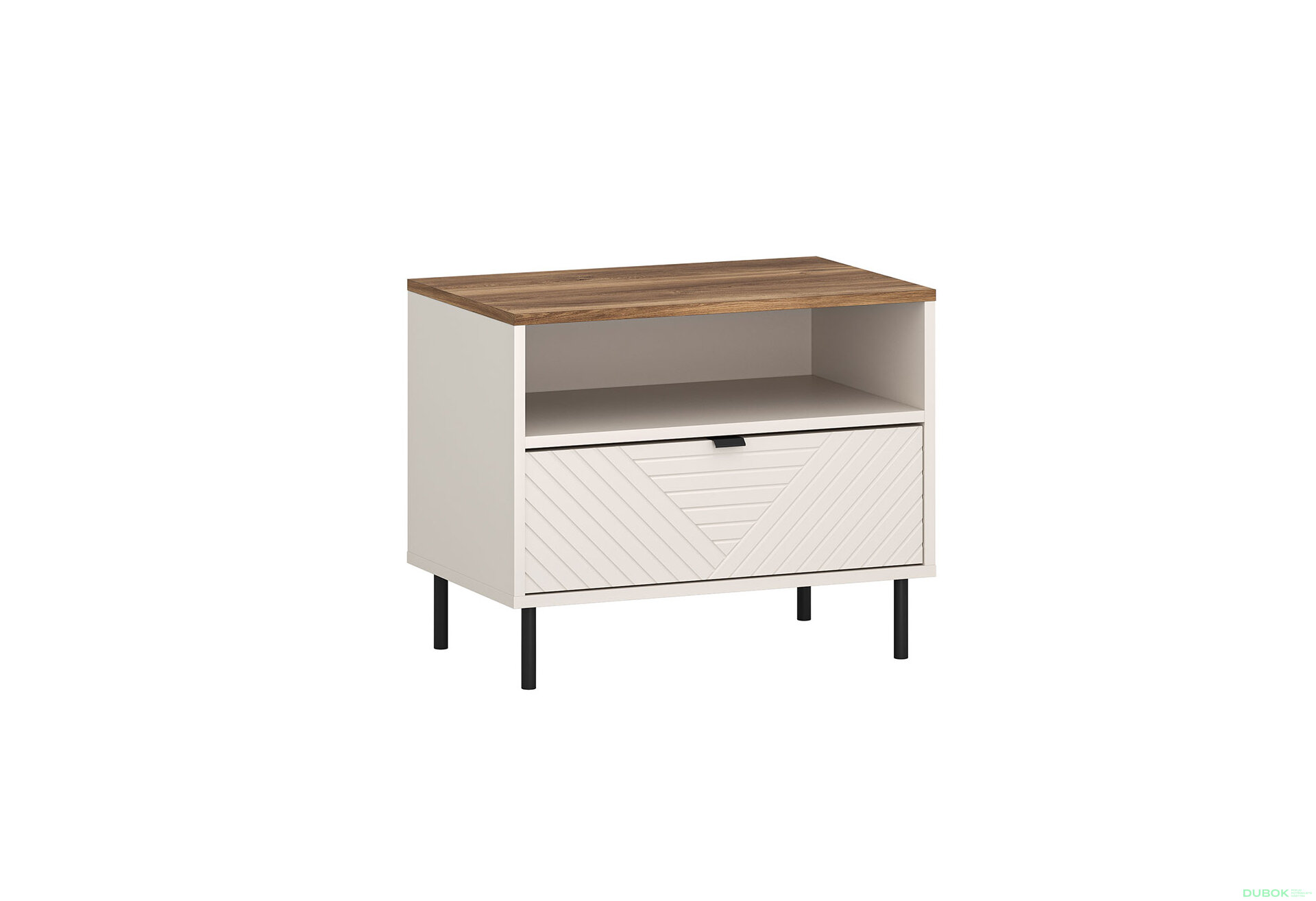 Obrázek 3 - Noční stolek 1Š (EO15) kašmír / dub castello Evo