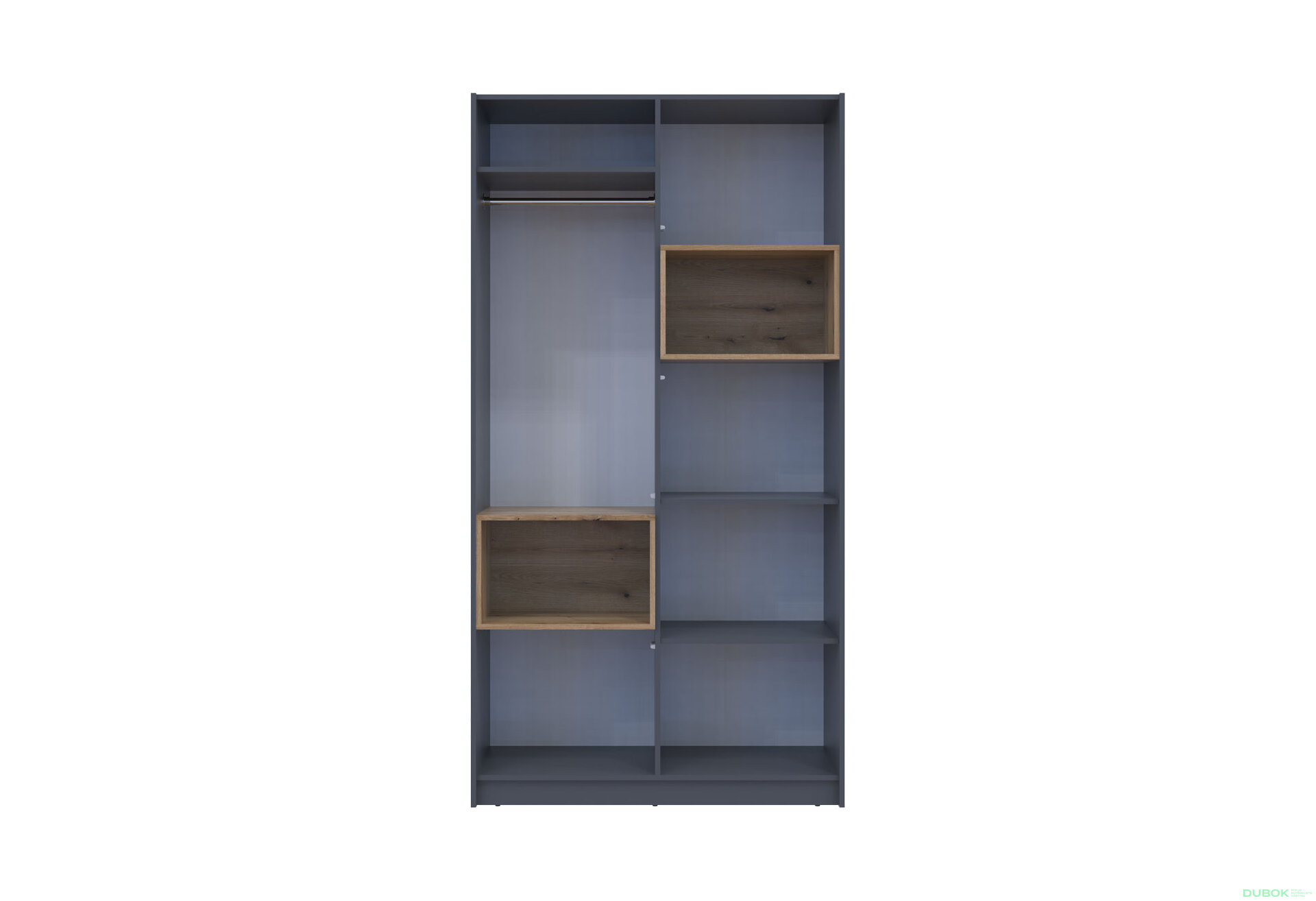 Obrázek 10 - Skříň Dale 2D s výklenkem 115.2х52х220 cm grafit / dub evoke