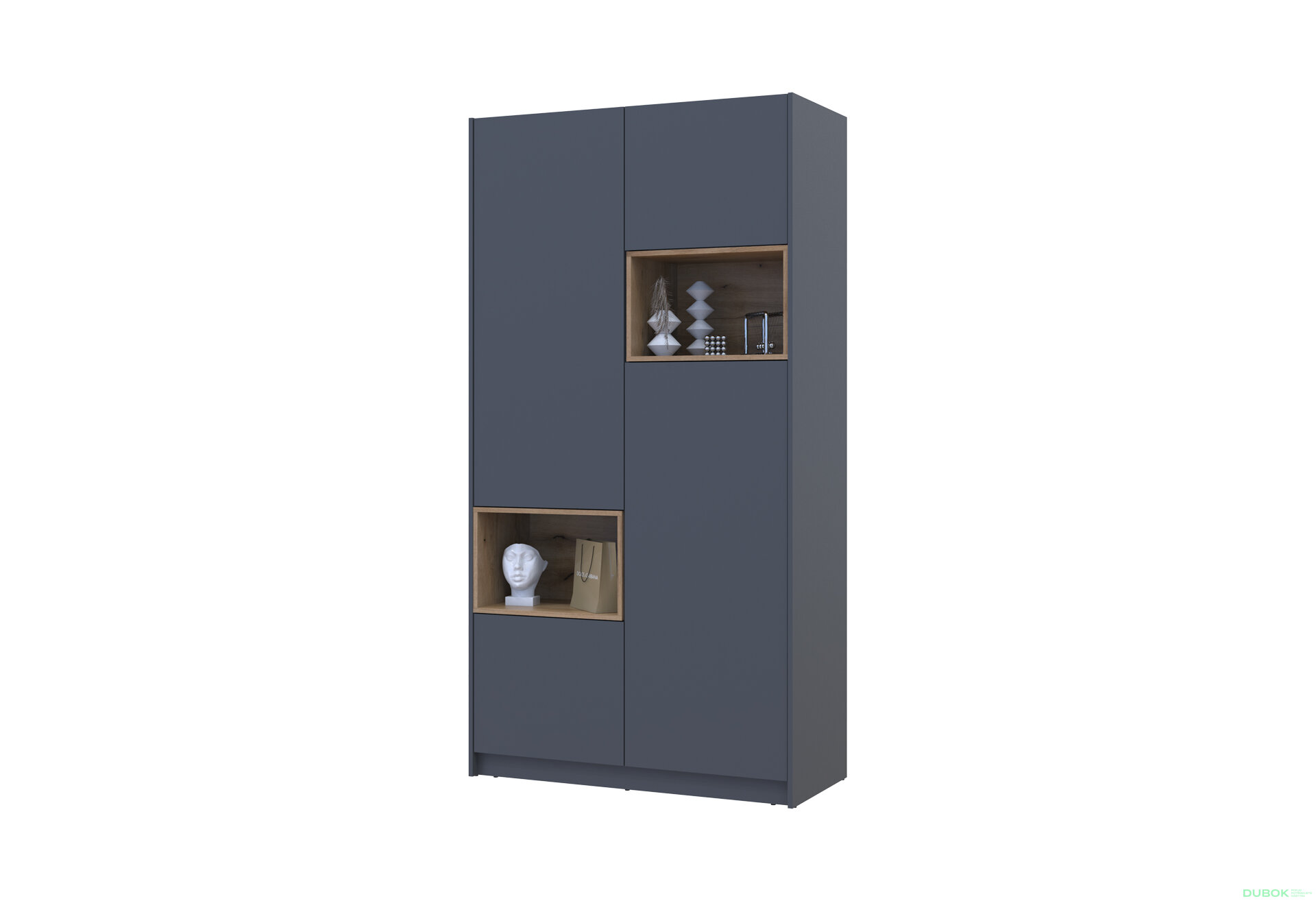 Obrázek 3 - Skříň Dale 2D s výklenkem 115.2х52х220 cm grafit / dub evoke