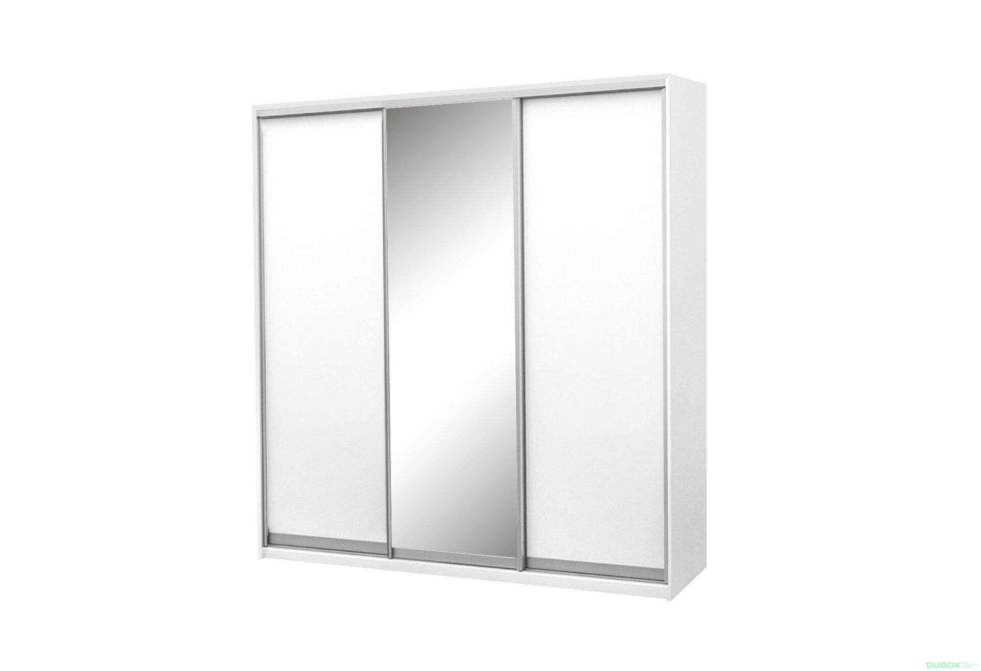 Obrázek 1 - Skříň 3D 2000x2400x600, 2 DTD + 1 zrcadlo, bílá