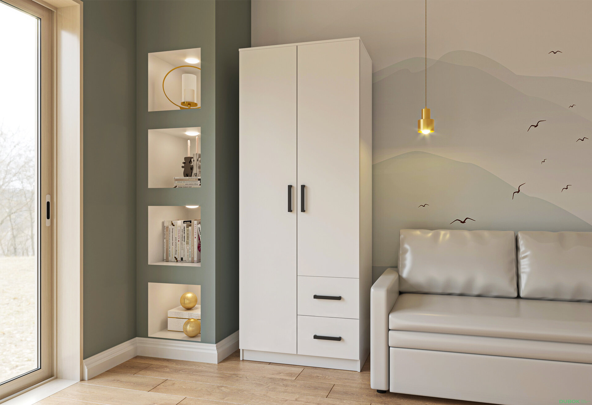Obrázek 2 - Skříň Simple 2D 2Š nymfaea alba