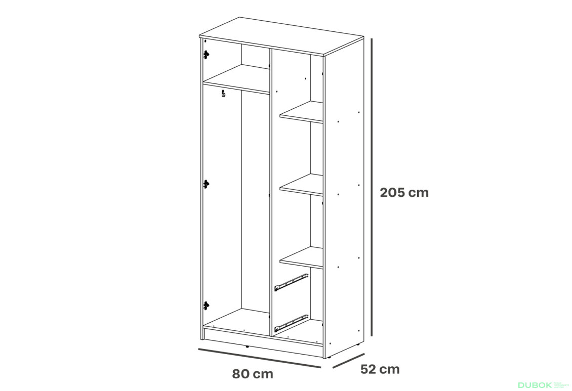 Obrázek 3 - Skříň Simple 2D 2Š nymfaea alba