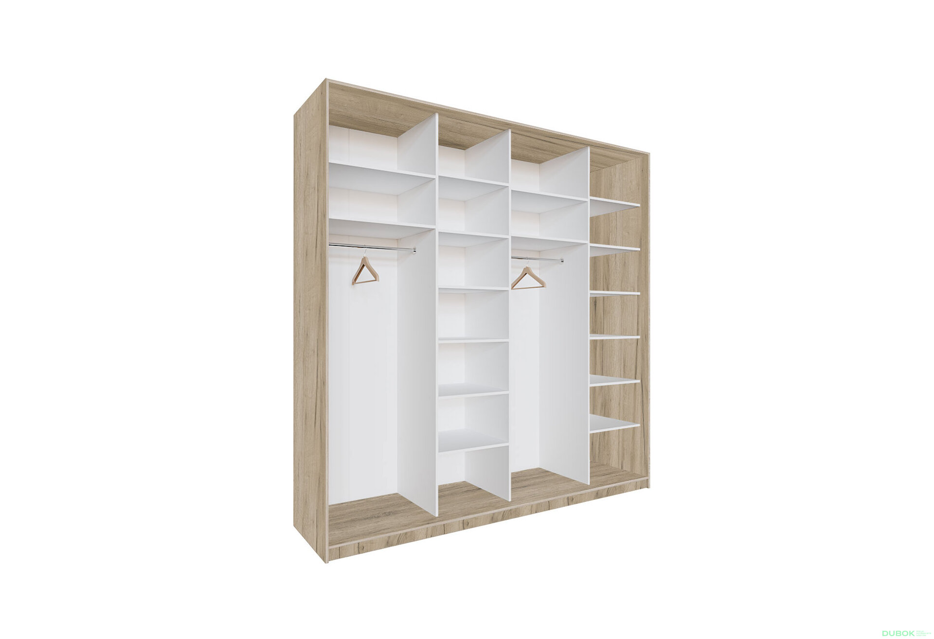 Obrázek 7201 - Skříň 4D Loft 2400x2400x600, 4 DTD Lines BL, Dub kraft šedý
