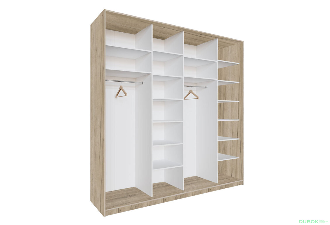 Obrázek 7201 - Skříň 4D Loft 2400x2400x600, 4 DTD Lines BL, Dub kraft šedý