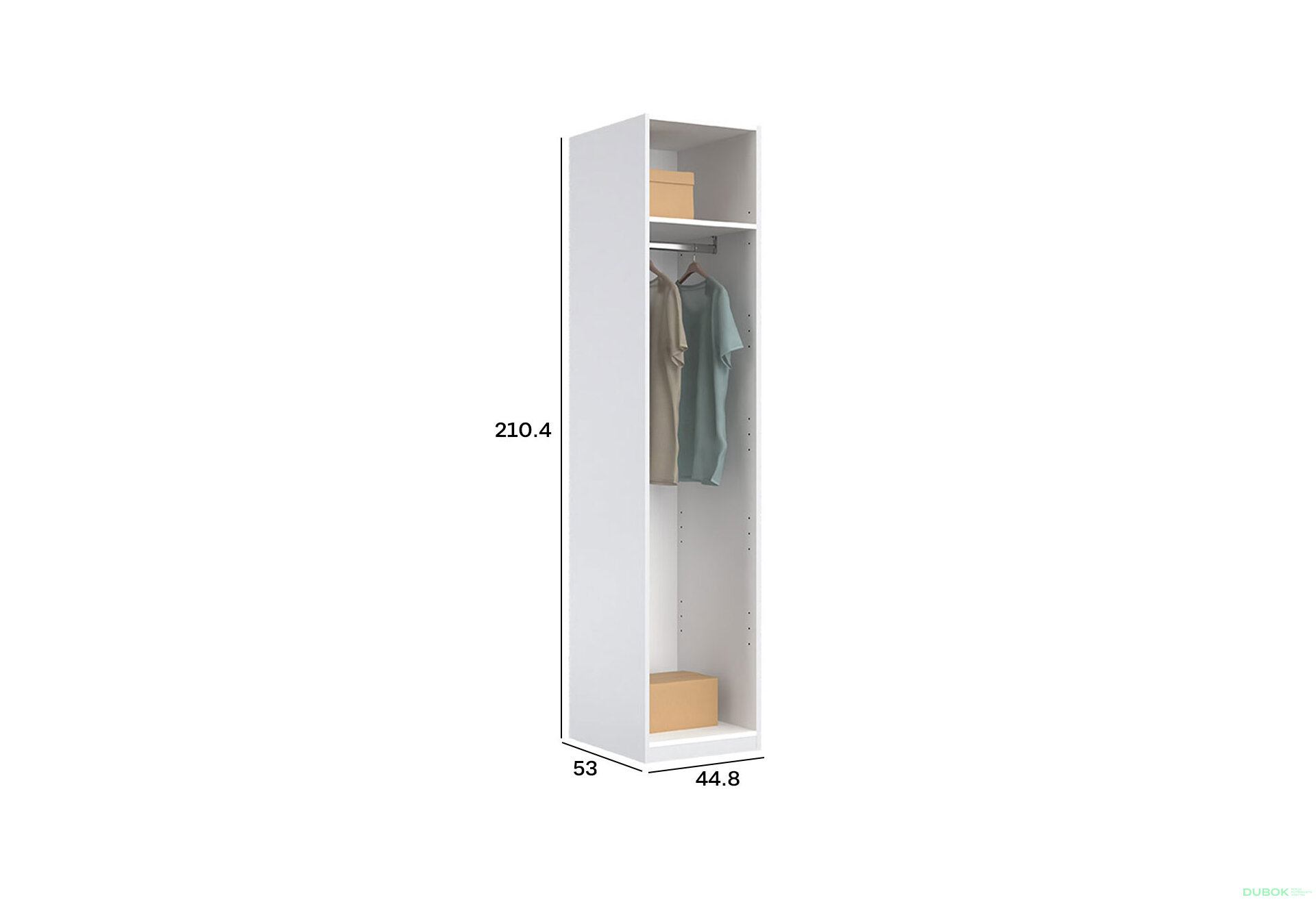 Obrázek 2 - Korpus skříně 1dv Bílý lesk Idea
