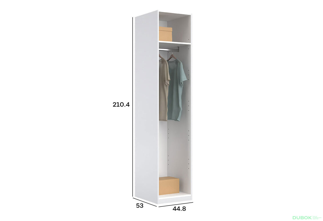 Obrázek 2 - Korpus skříně 1dv Bílý lesk Idea