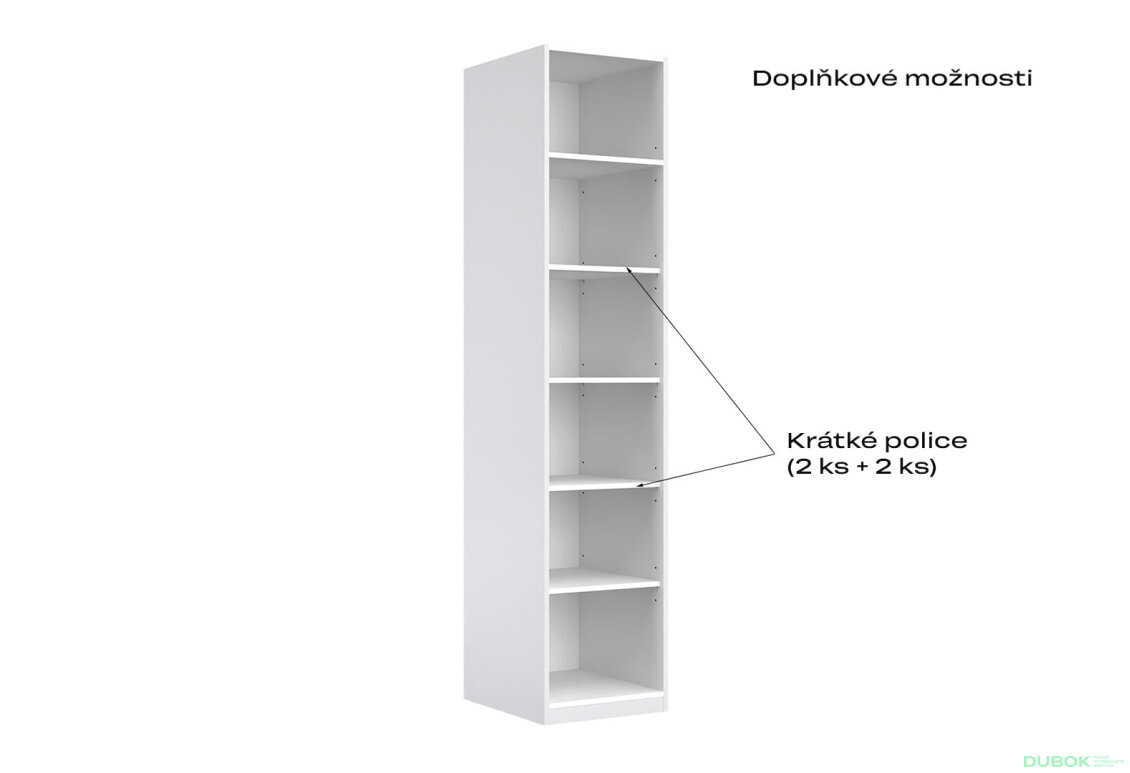 Obrázek 5 - Korpus skříně 1dv Bílý lesk Idea