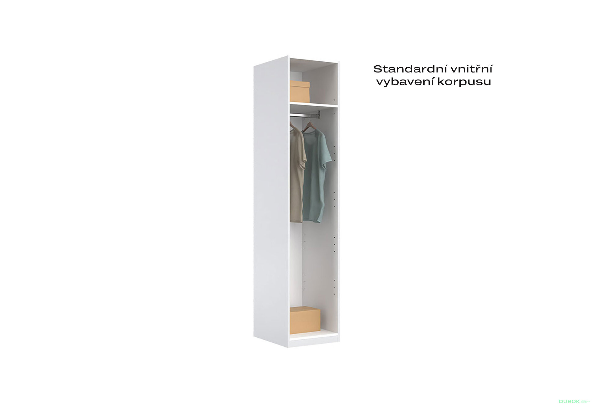 Obrázek 3 - Korpus skříně 1dv Bílý lesk Idea