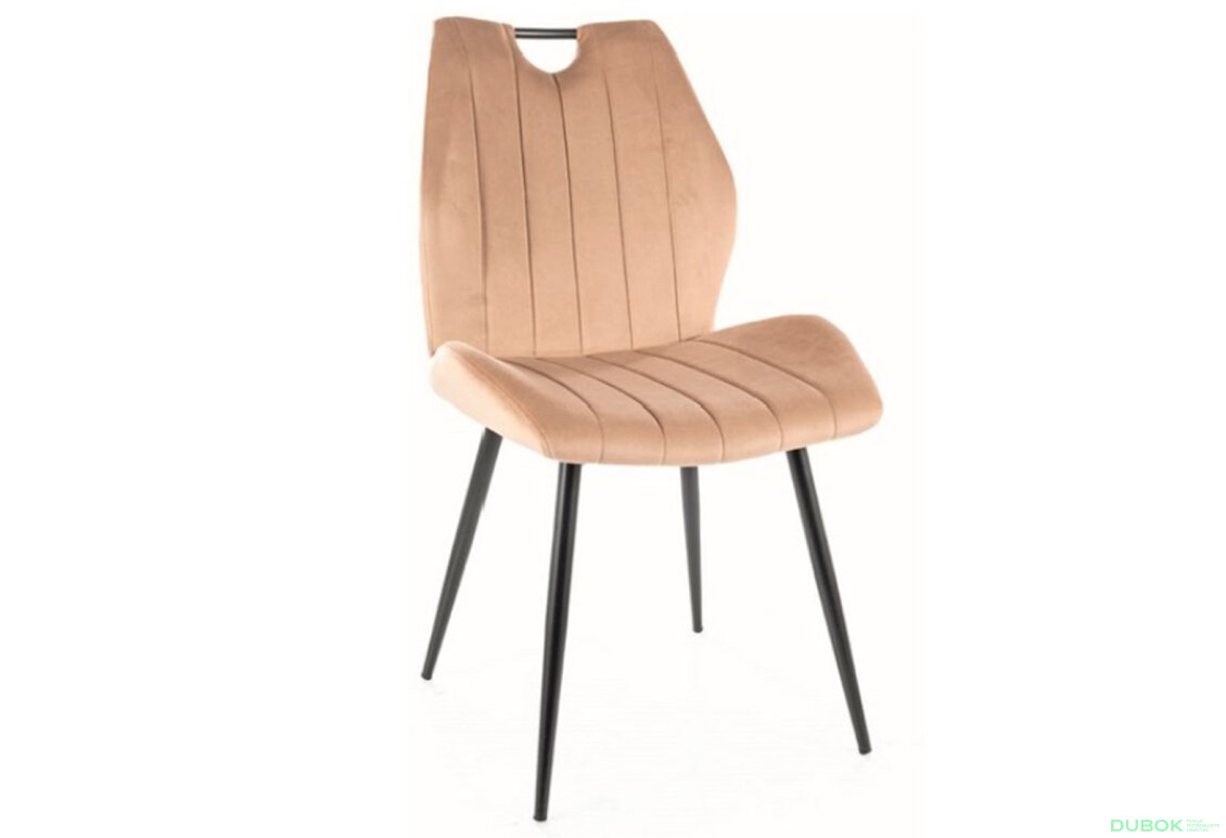 Obrázek 2 - Židle Arco Velvet béžový Bluvel 28, matná černá kov