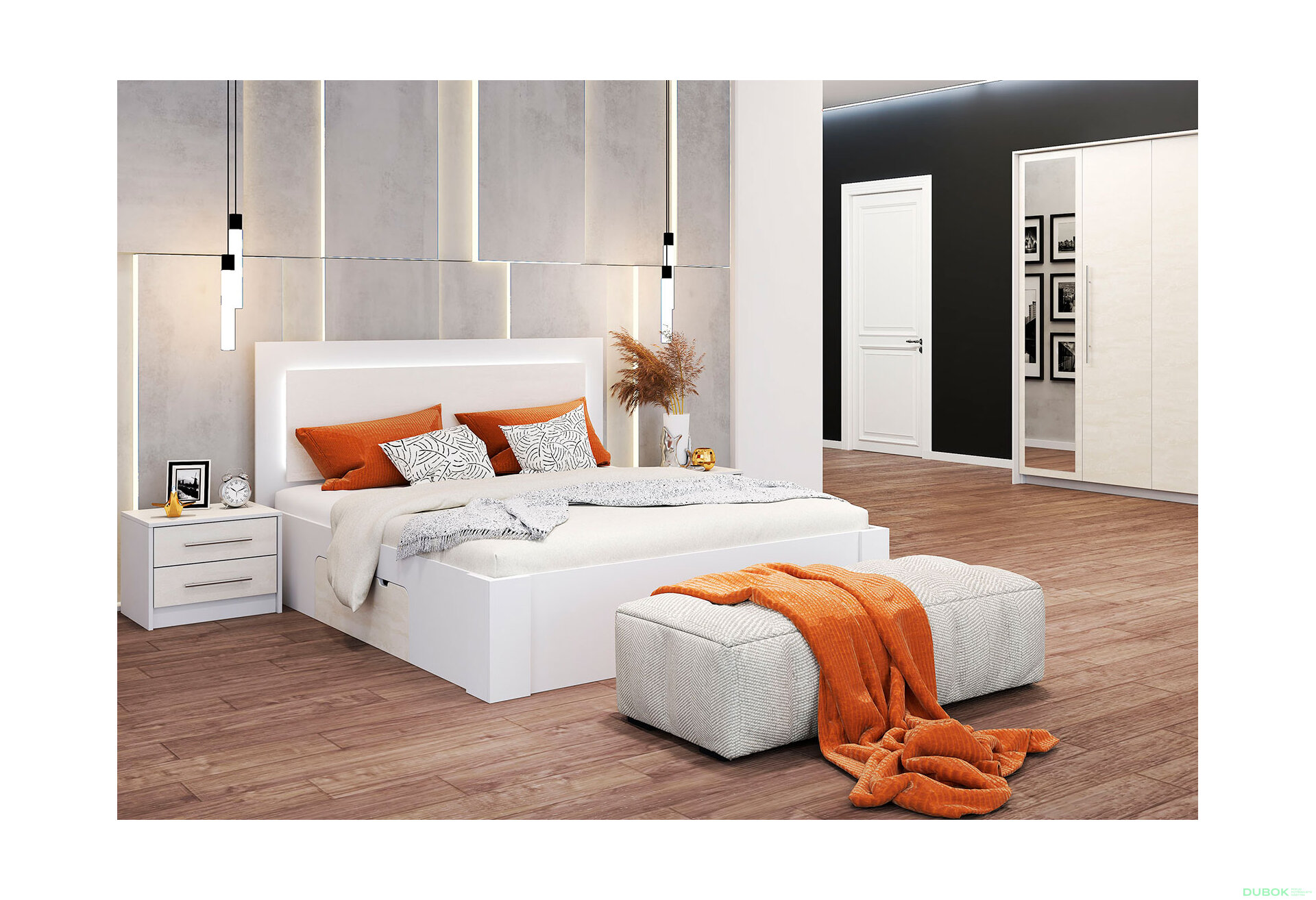 Obrázek 5 - Série do ložnice Aurelia silk / bílý