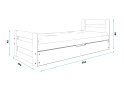 Obrázek 6 - Postel Erni borovice 90x200 cm s roštem, úložným prostorem, s matrací
