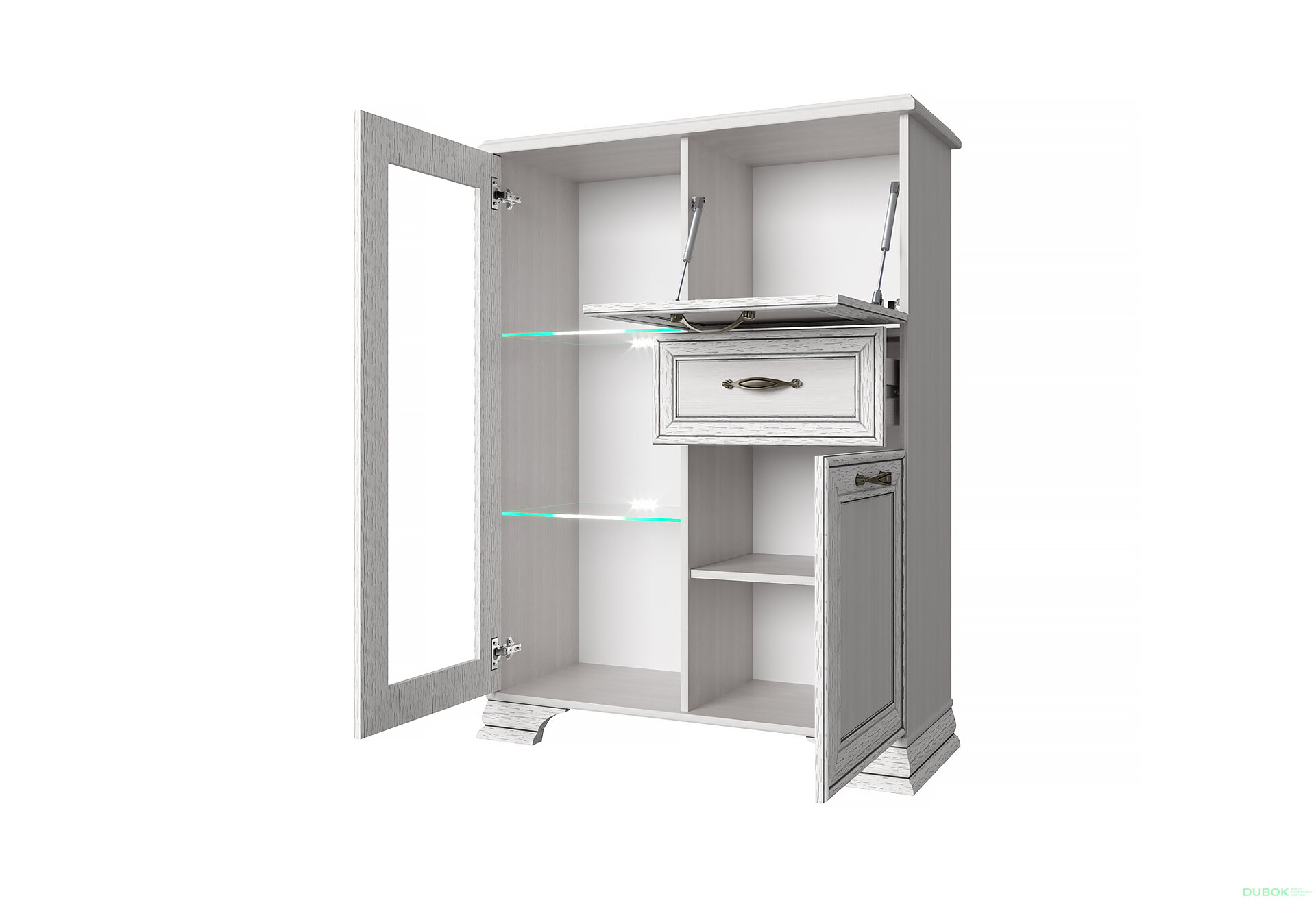 Obrázek 2 - Komoda s mini barem 1d1w1s1b woodline krém Tiffany