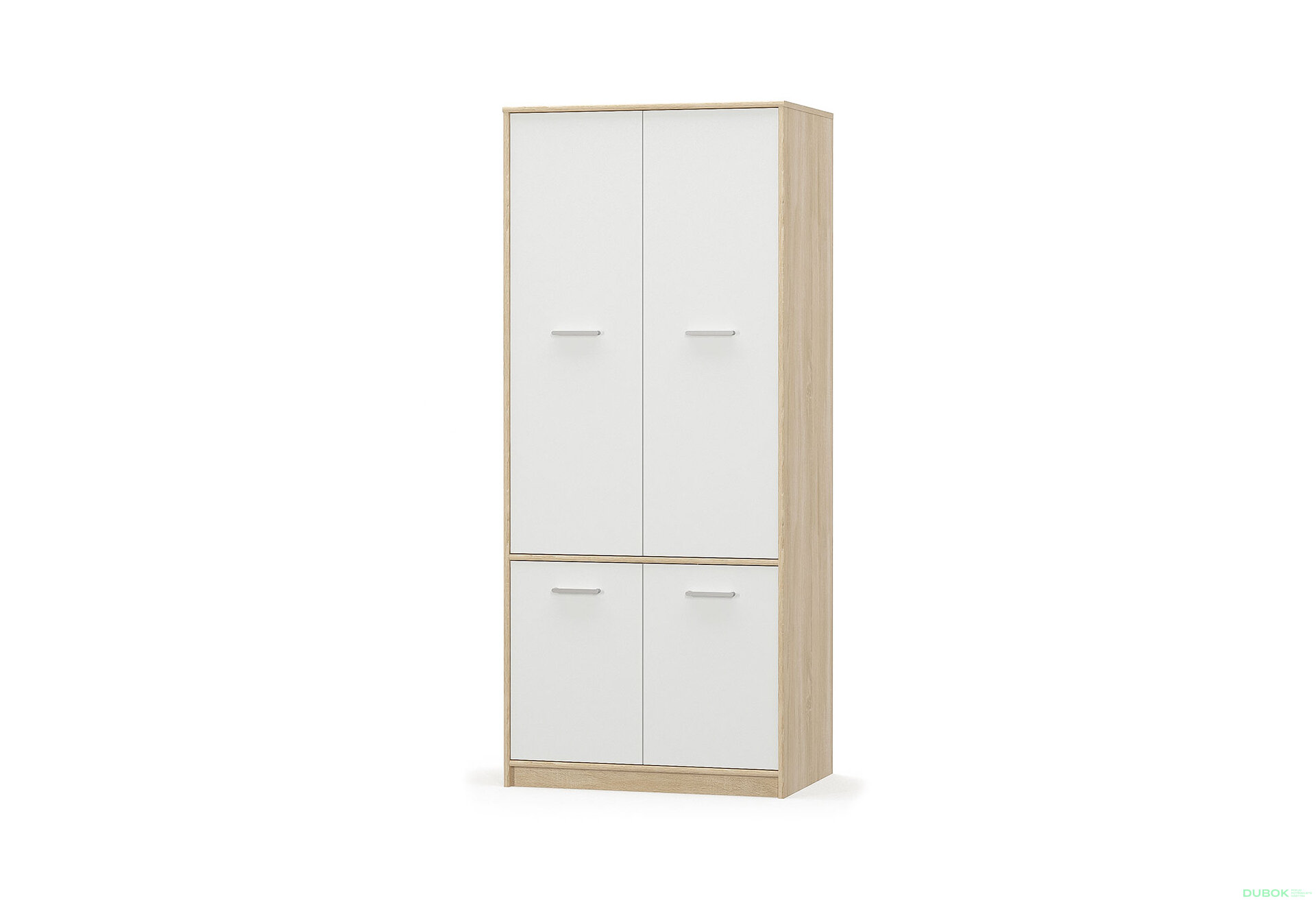 Obrázek 1 - Skříň čtyřdveřová Tips 83x195x55.3 cm Dub sonoma / Bílý