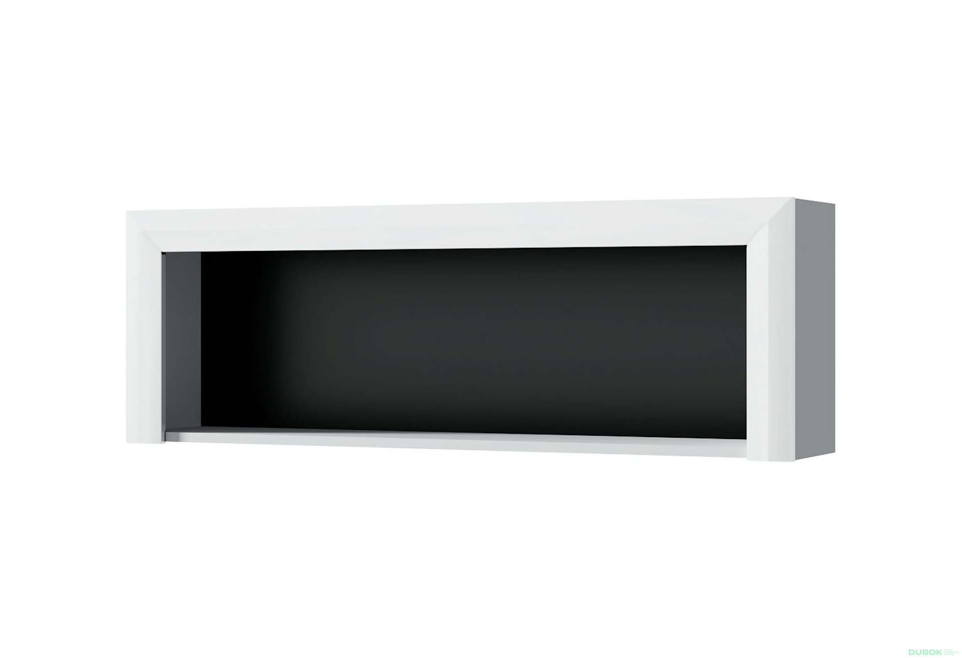 Obrázek 1 - Regál na stěnu 115 bílý lesk WhiteBlack
