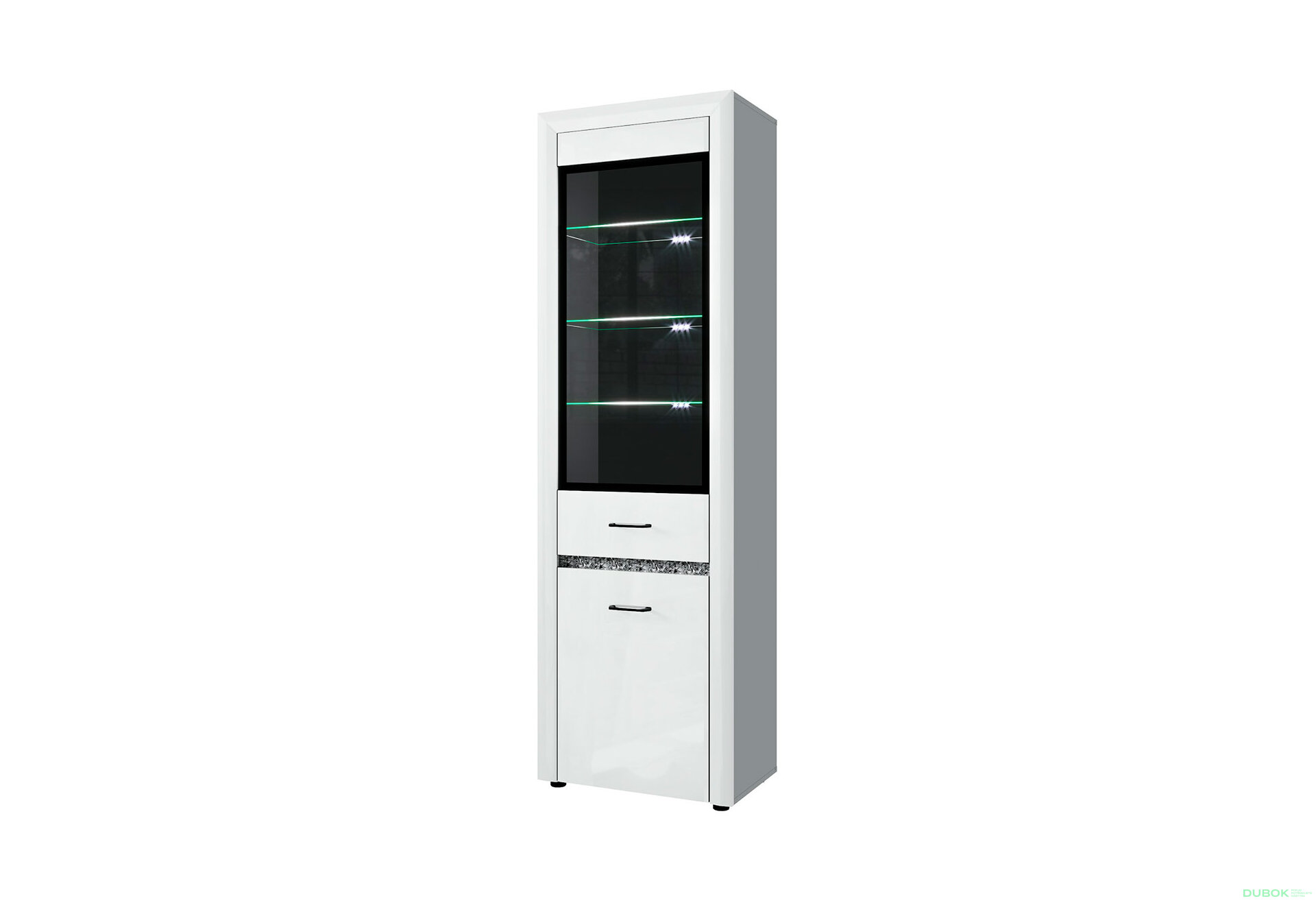 Obrázek 1 - Vitrína 1d1w bílý lesk WhiteBlack