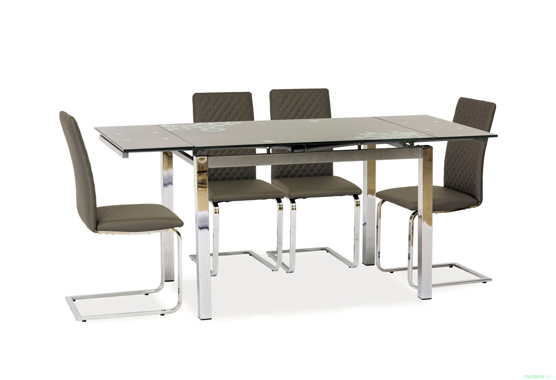 Obrázek 3 - Stůl GD-017 110(170)x74 šedý / chrom