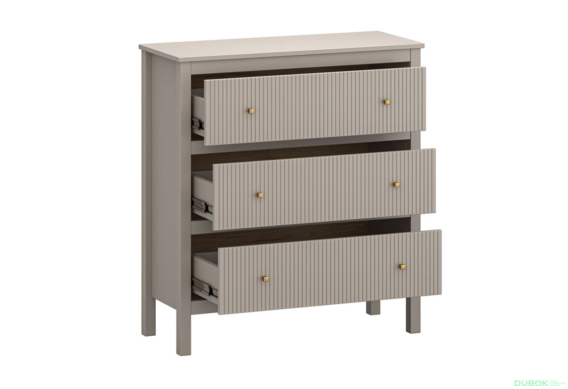 Obrázek 2 - Komoda 3s (K) taupe Kleo