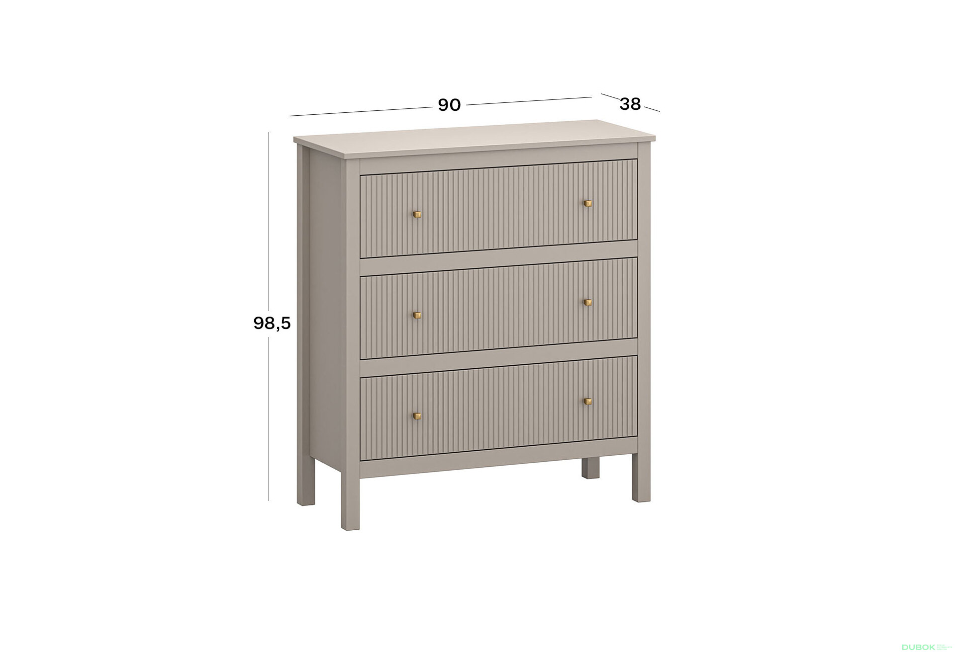 Obrázek 3 - Komoda 3s (K) taupe Kleo
