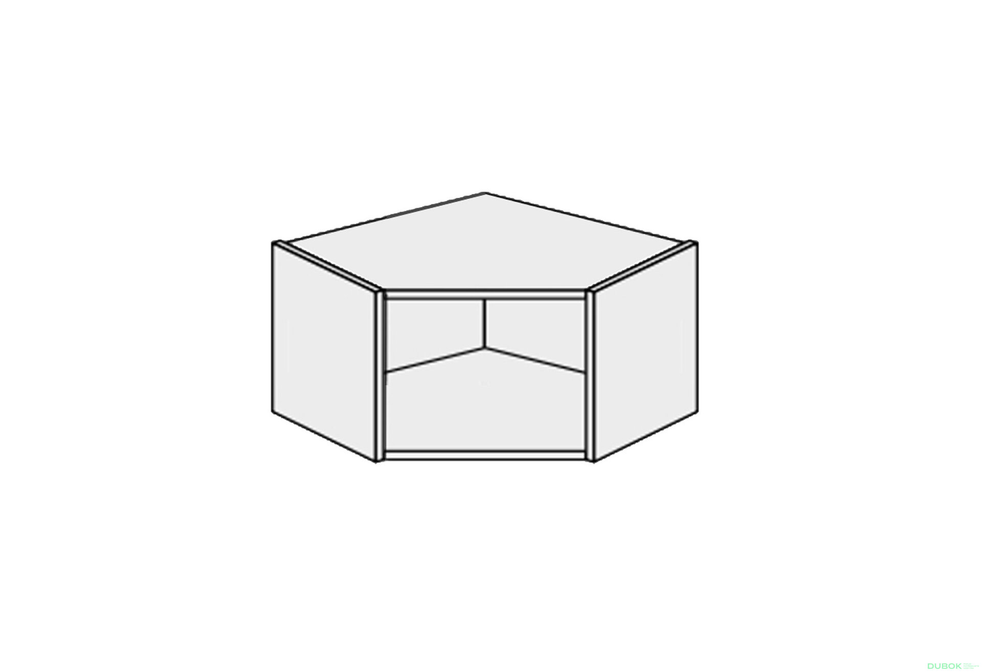 Obrázek 1 - Korpus Roh B 45° 1dveře 600x600 Pro Blum 360mm