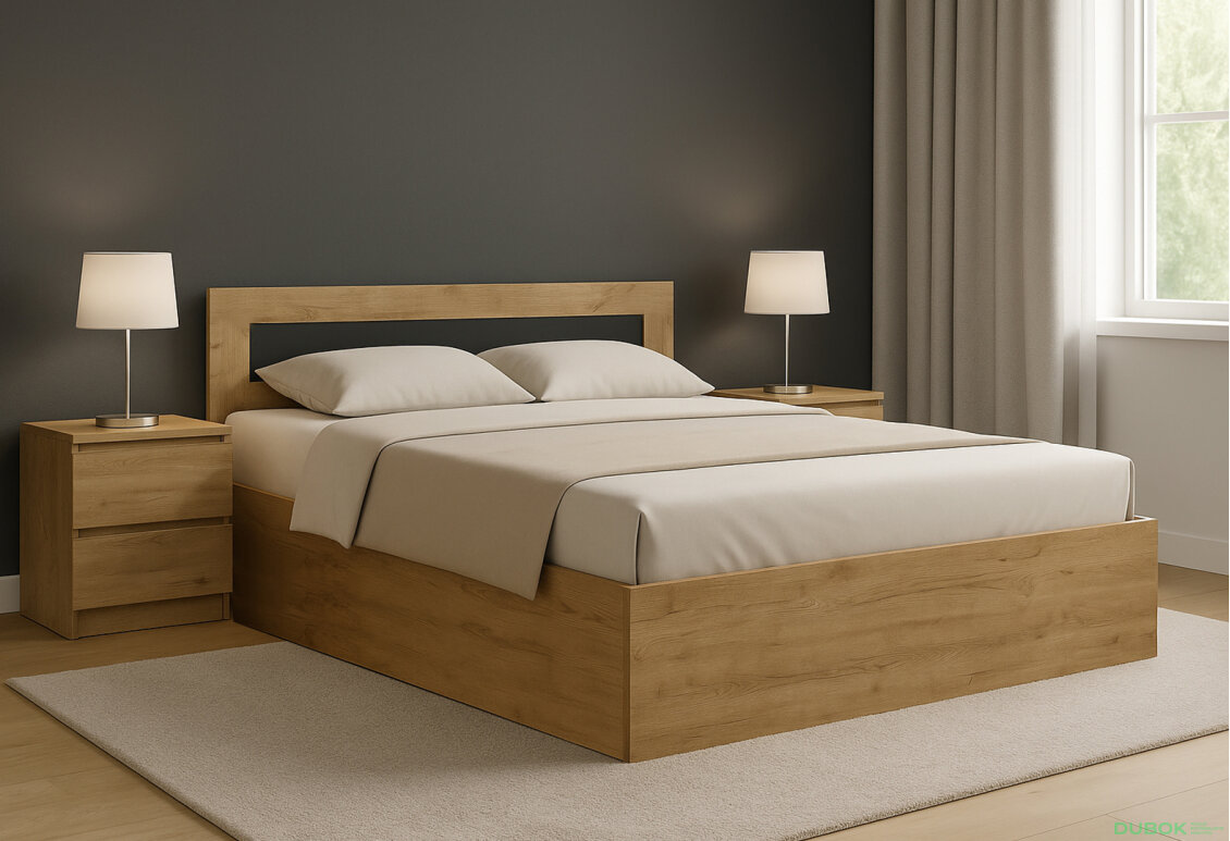 Obrázek 3 - Dvoulůžková postel 160x200 dub kraft zlatý / šedý grafit Viva