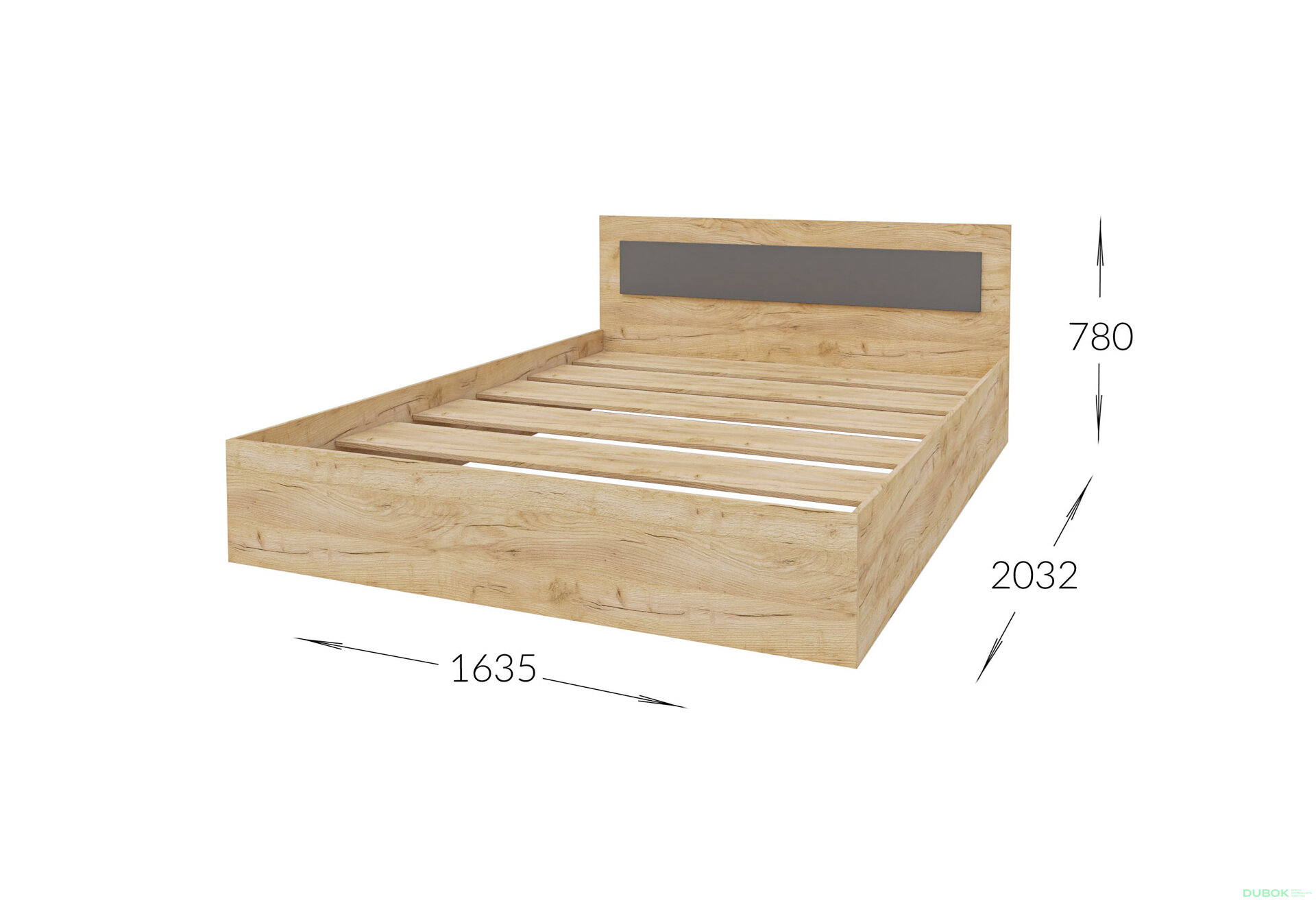 Obrázek 6 - Dvoulůžková postel 160x200 dub kraft zlatý / šedý grafit Viva