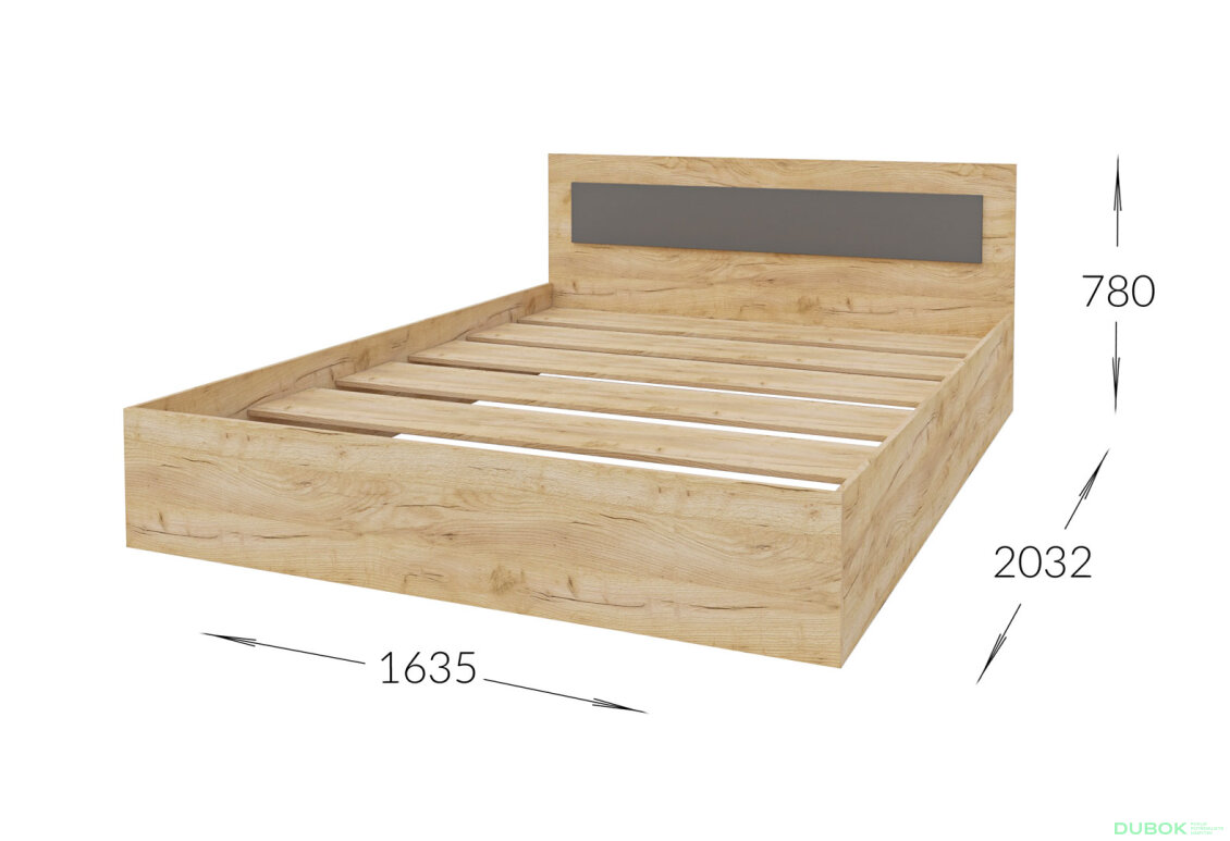 Obrázek 6 - Dvoulůžková postel 160x200 dub kraft zlatý / šedý grafit Viva