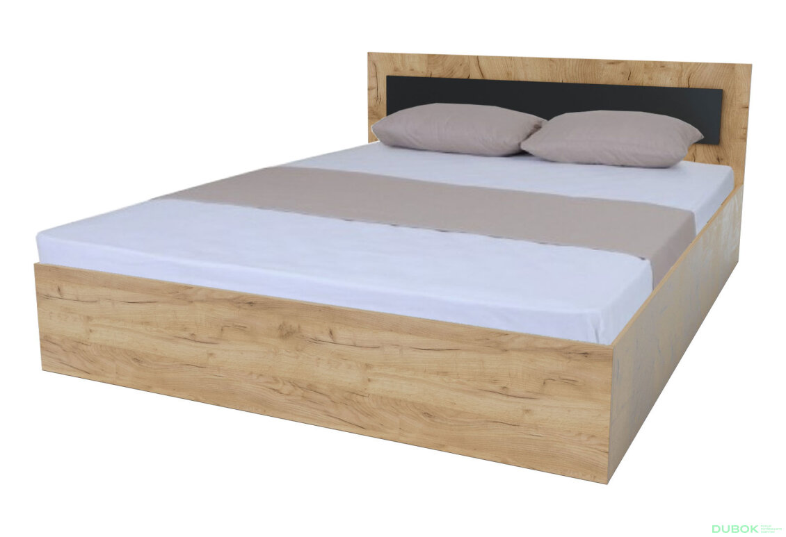 Dvoulůžková postel 160x200 dub kraft zlatý / šedý grafit Viva