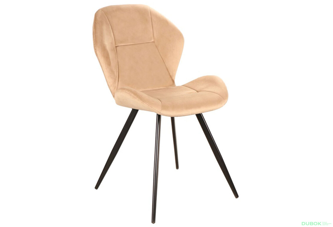 Obrázek 3 - Židle Ginger Velvet béžový Bluvel 28, matná černá kov