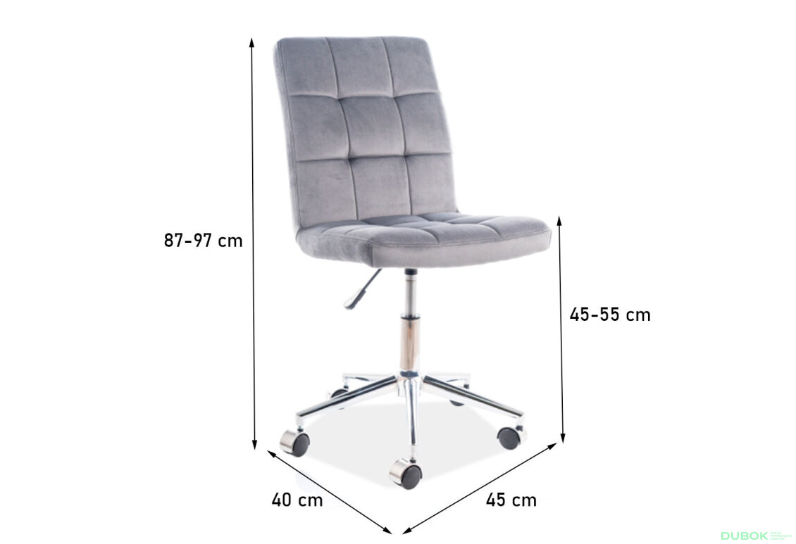 Obrázek 3 - Otočné křeslo Q-020 Velvet, šedý Bluvel 14