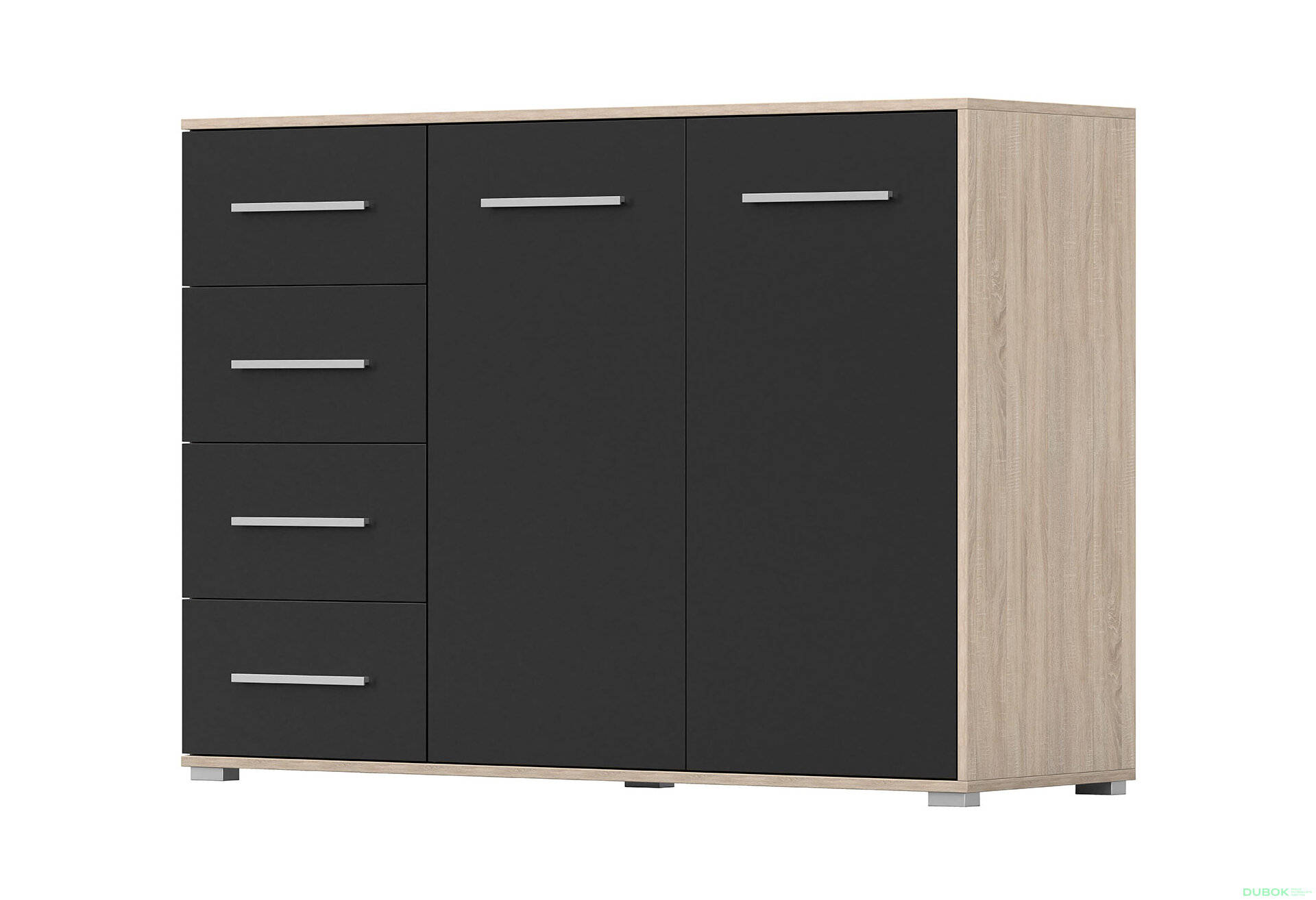 Obrázek 1 - Komoda Frida 01 135 2D4S dub sonoma / černý