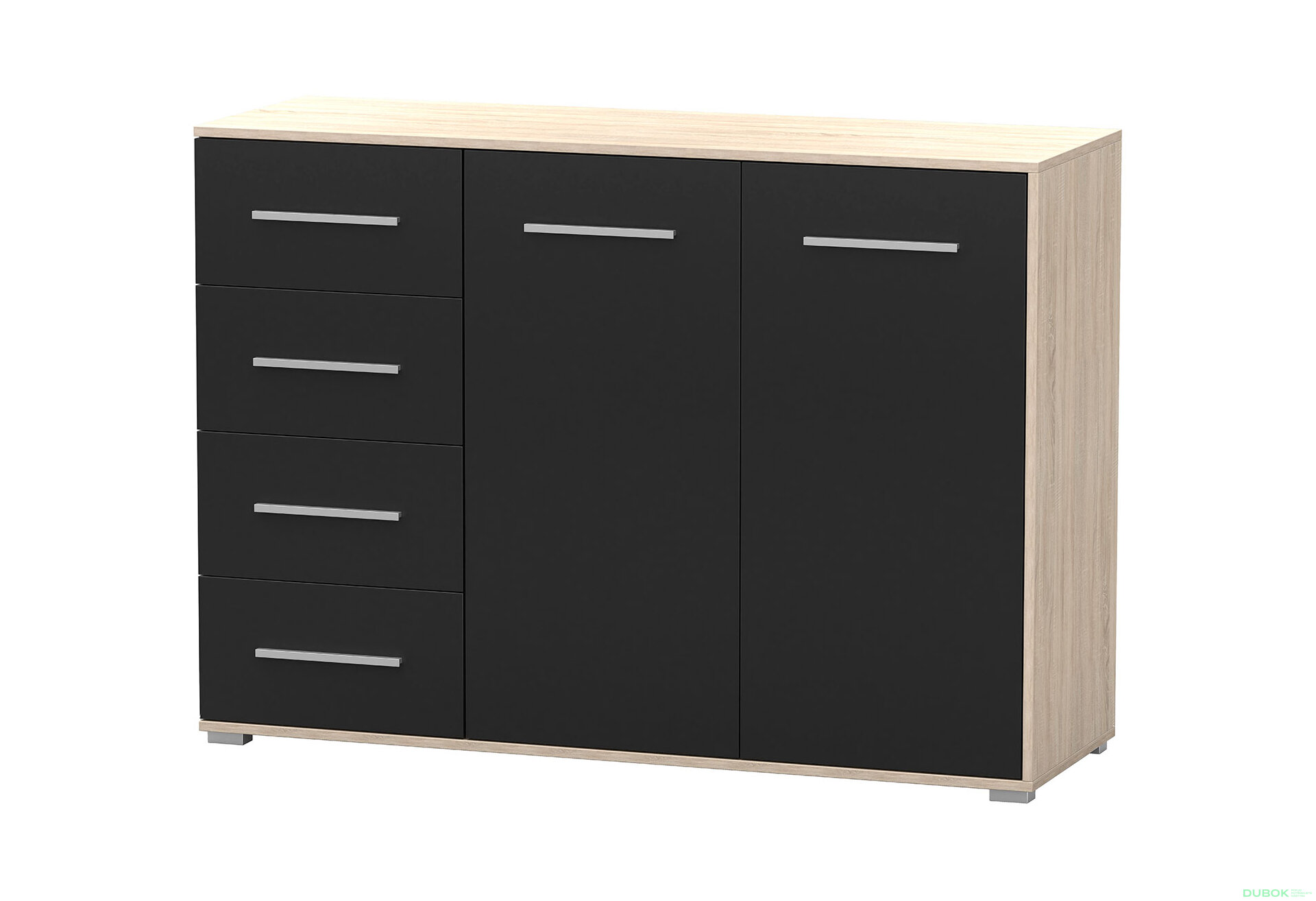 Obrázek 2 - Komoda Frida 01 135 2D4S dub sonoma / černý