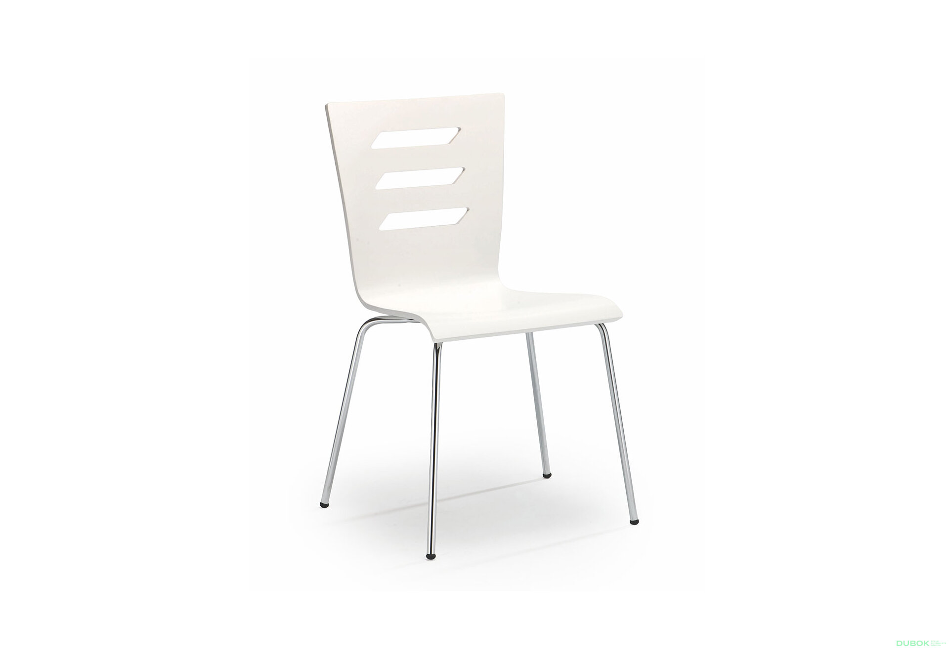 Obrázek 2 - Židle K155 chrom, bílá ekokůže