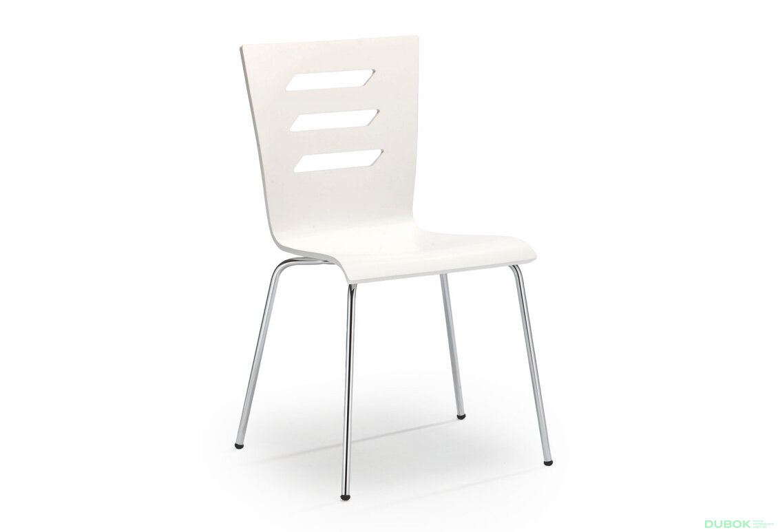 Obrázek 2 - Židle K155 chrom, bílá ekokůže