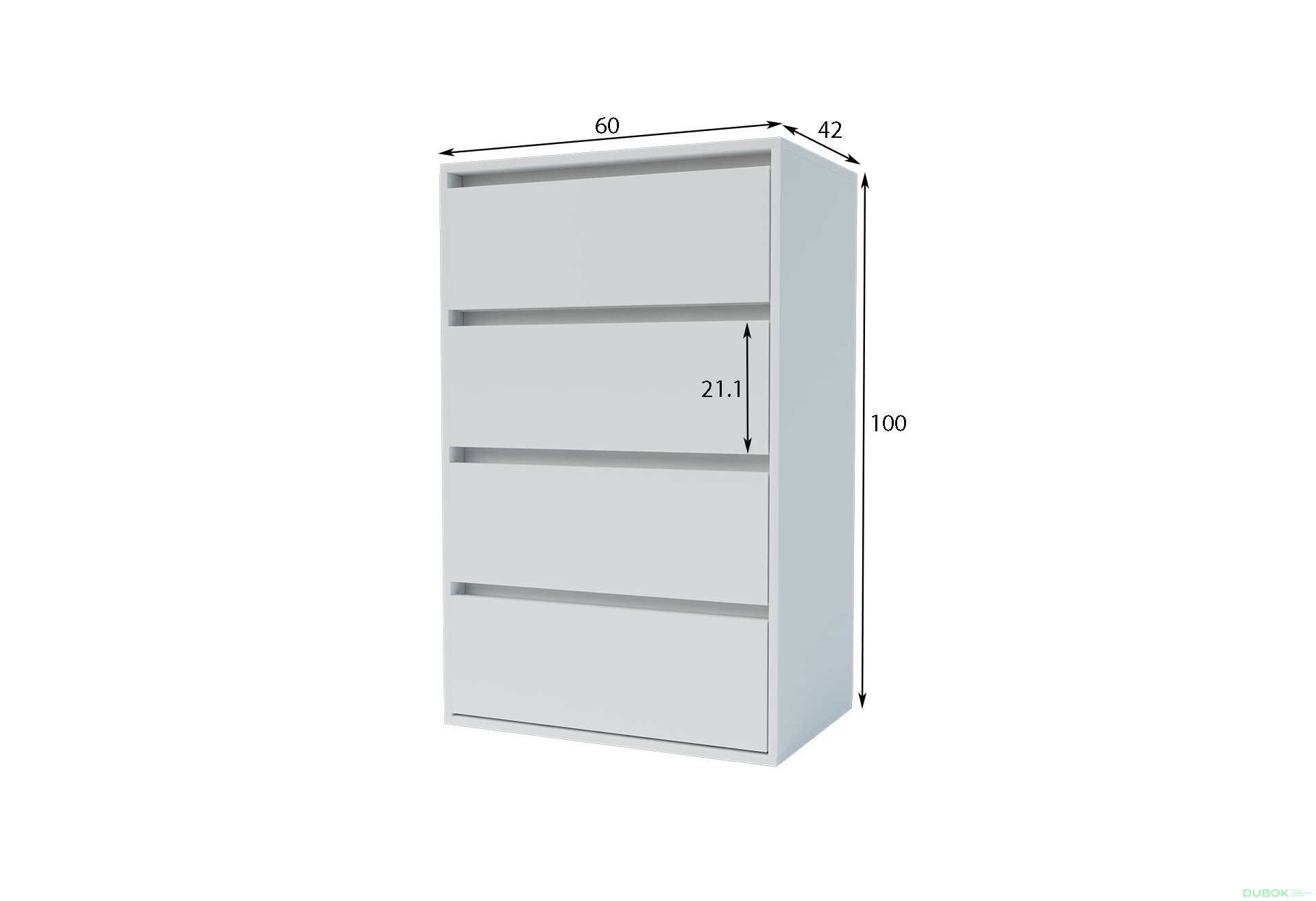 Obrázek 4 - Komoda se 4 zásuvkami Idea K 60 cm Nymphaea alba