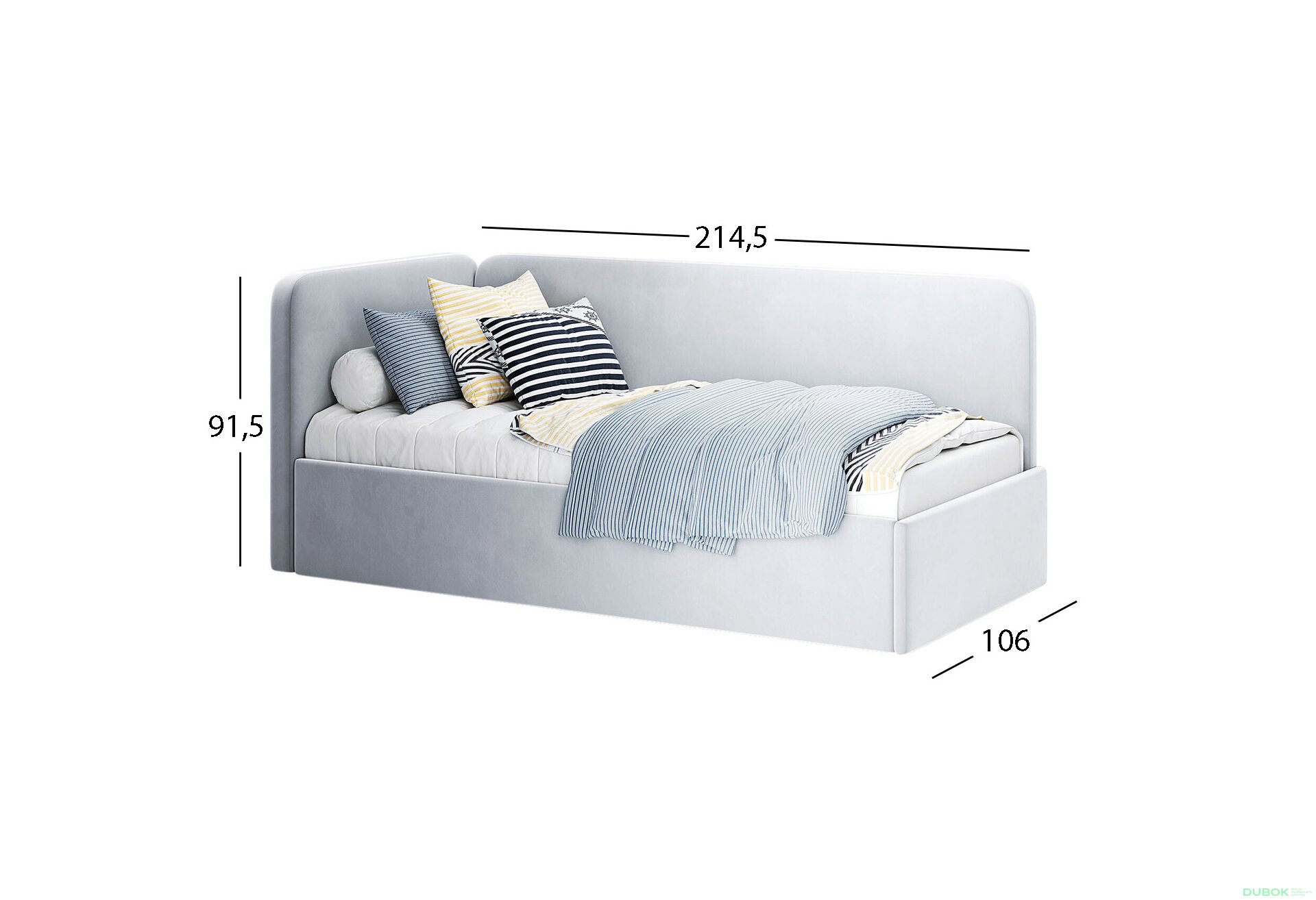 Obrázek 3 - Postel měkká s matrací Sofie New 0,9x2,0 výsuvná s rámem Happy