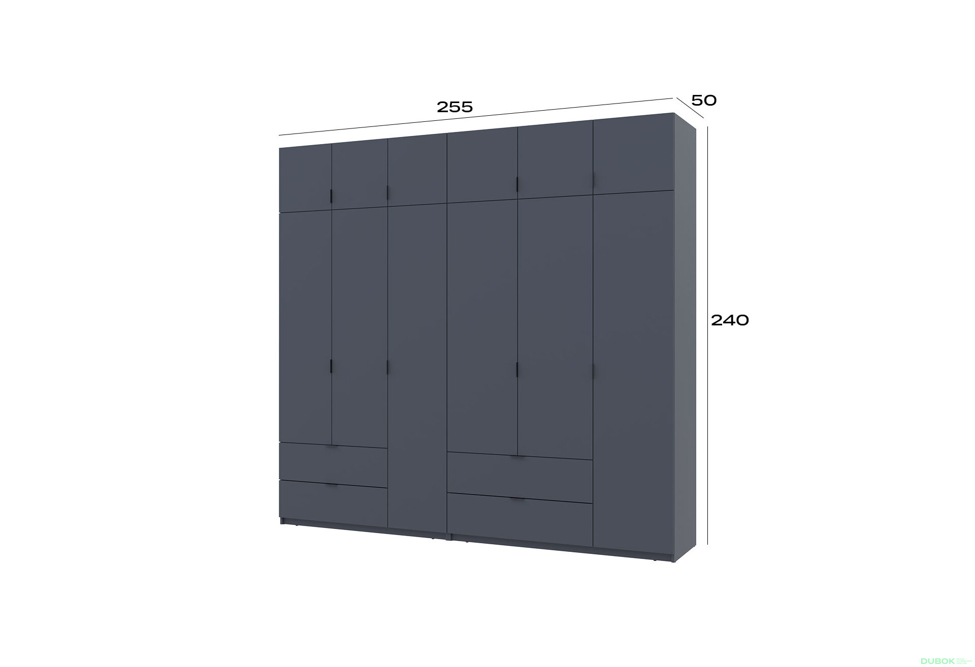 Obrázek 8 - Skříň Lukas 3+3 DT 255 grafit