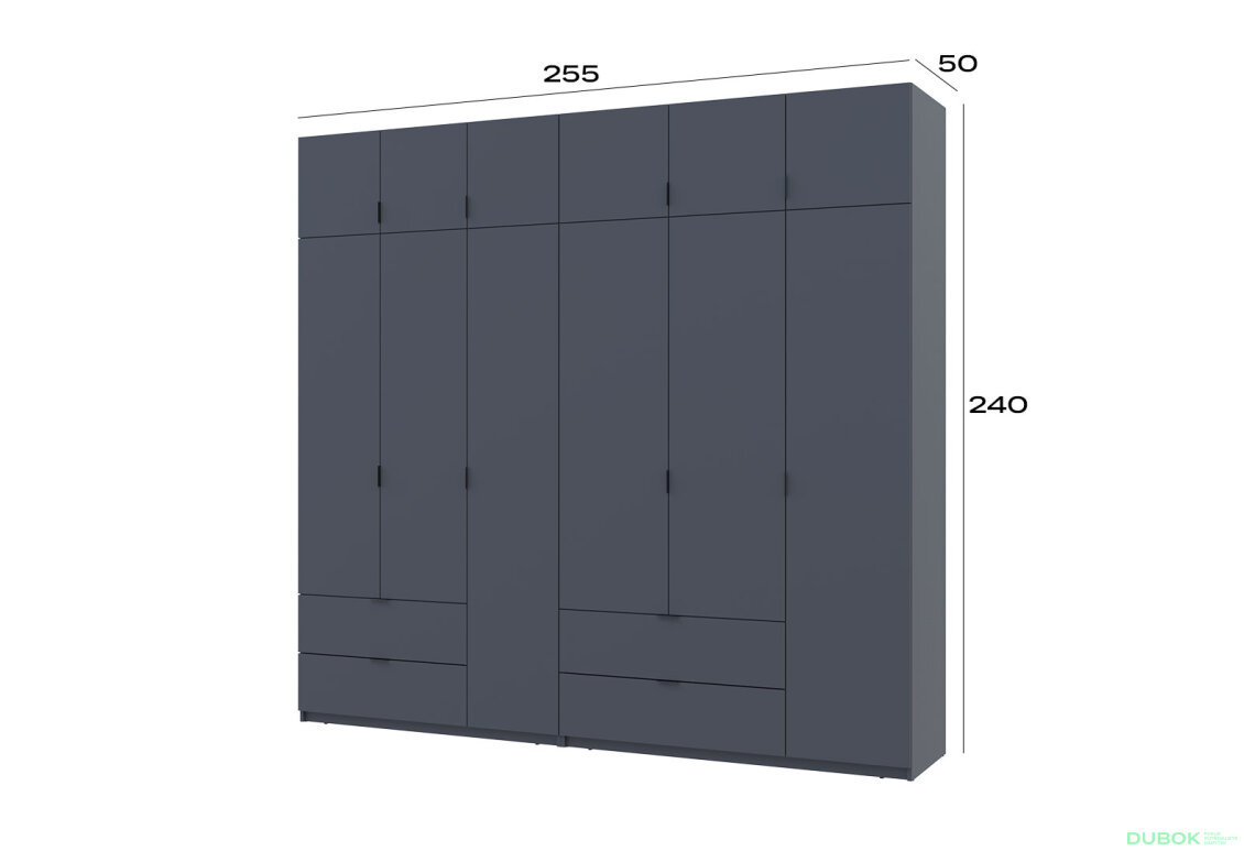 Obrázek 8 - Skříň Lukas 3+3 DT 255 grafit