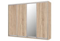 Obrázek 1 - Skříň 4D 2500x2400x600, 3 DTD + 1 zrcadlo, Světlý dub sonoma
