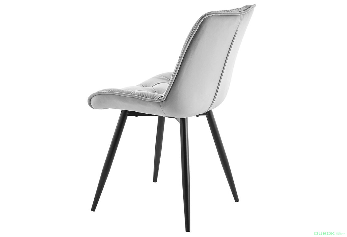 Obrázek 4 - Židle Cherry II Velvet světle šedý Bluvel 03, matná černá kov