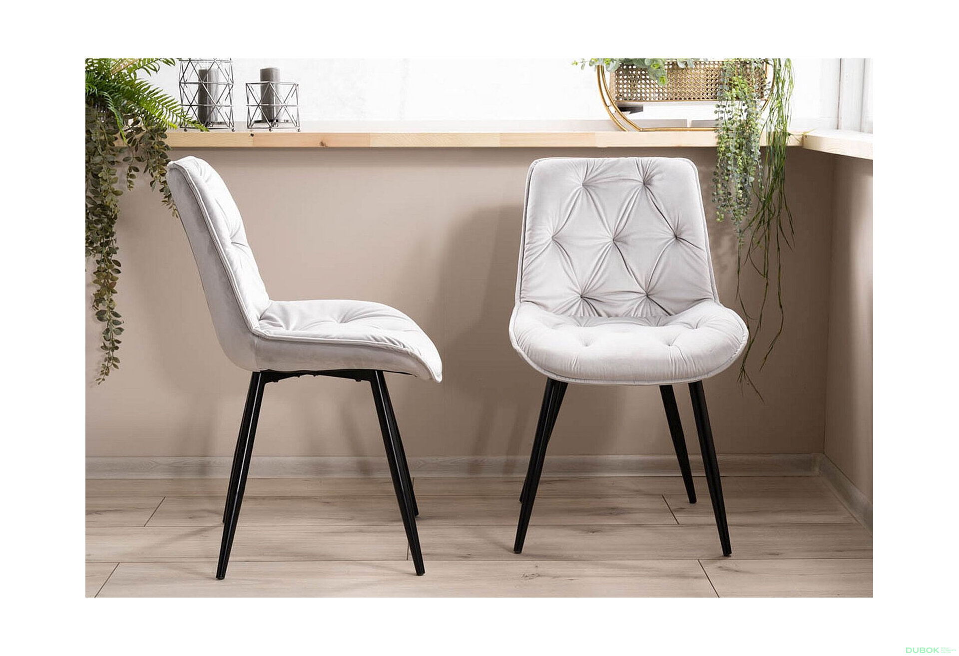 Obrázek 5 - Židle Cherry II Velvet světle šedý Bluvel 03, matná černá kov