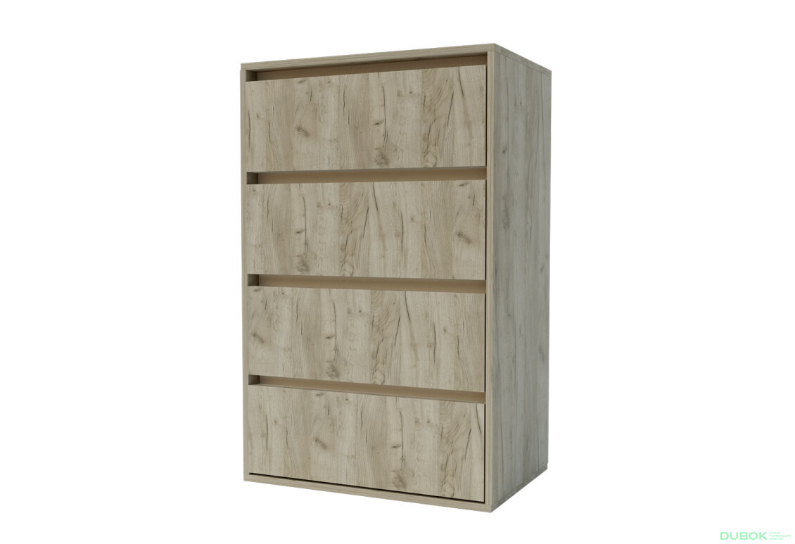 Komoda Idea K 1000/600/4š dub kraft šedý / satén