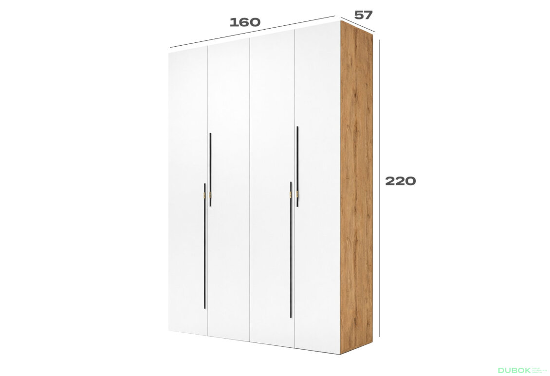 Obrázek 3 - Skříň 4D 160 cm dub appalačský / nymphaea alba Space