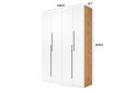 Obrázek 3 - Skříň 4D 160 cm dub appalačský / nymphaea alba Space