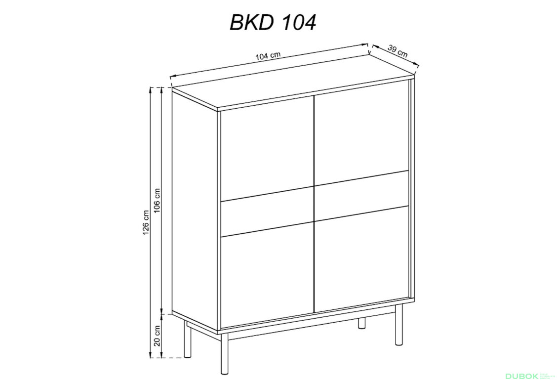 Obrázek 2 - Komoda BKD104 jackson hickory / grafit Basic