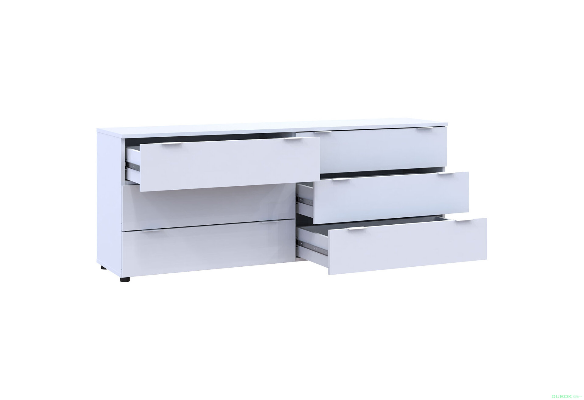 Obrázek 5 - Komoda Ron 9 s 6 zásuvkami 160х38х62 bílý